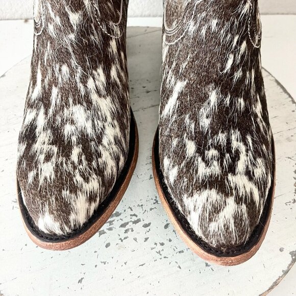 Lane Plain Jane COWPOKE Womens Cowhide Boots 9.5 Cowboy Western Cowgirl Bootie - Picture 7 of 12